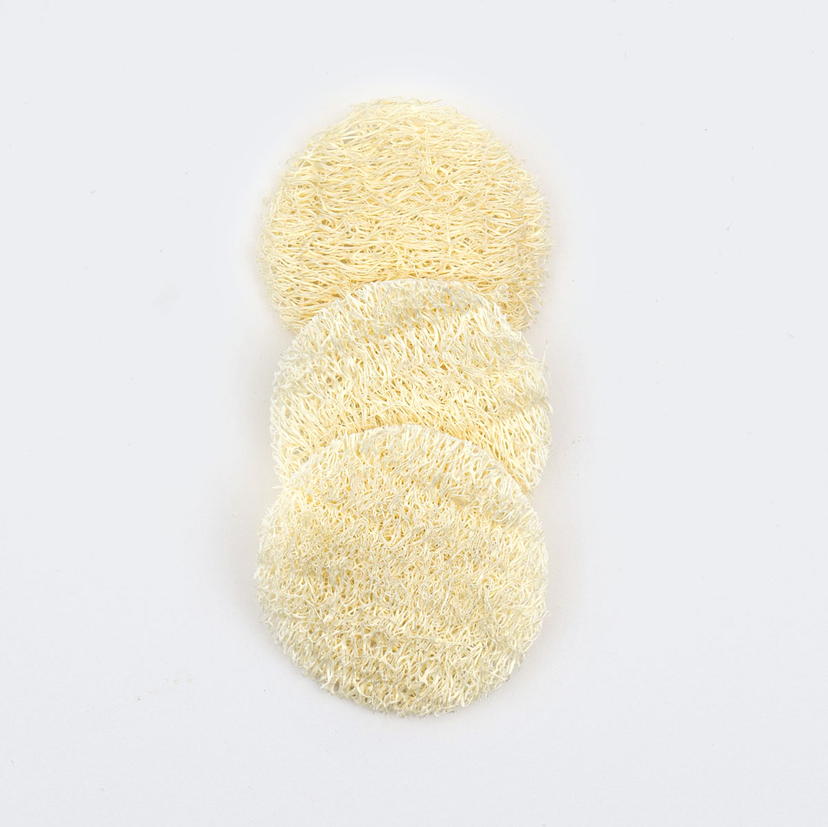 Lot de 3 disques en loofah pour peeling facial