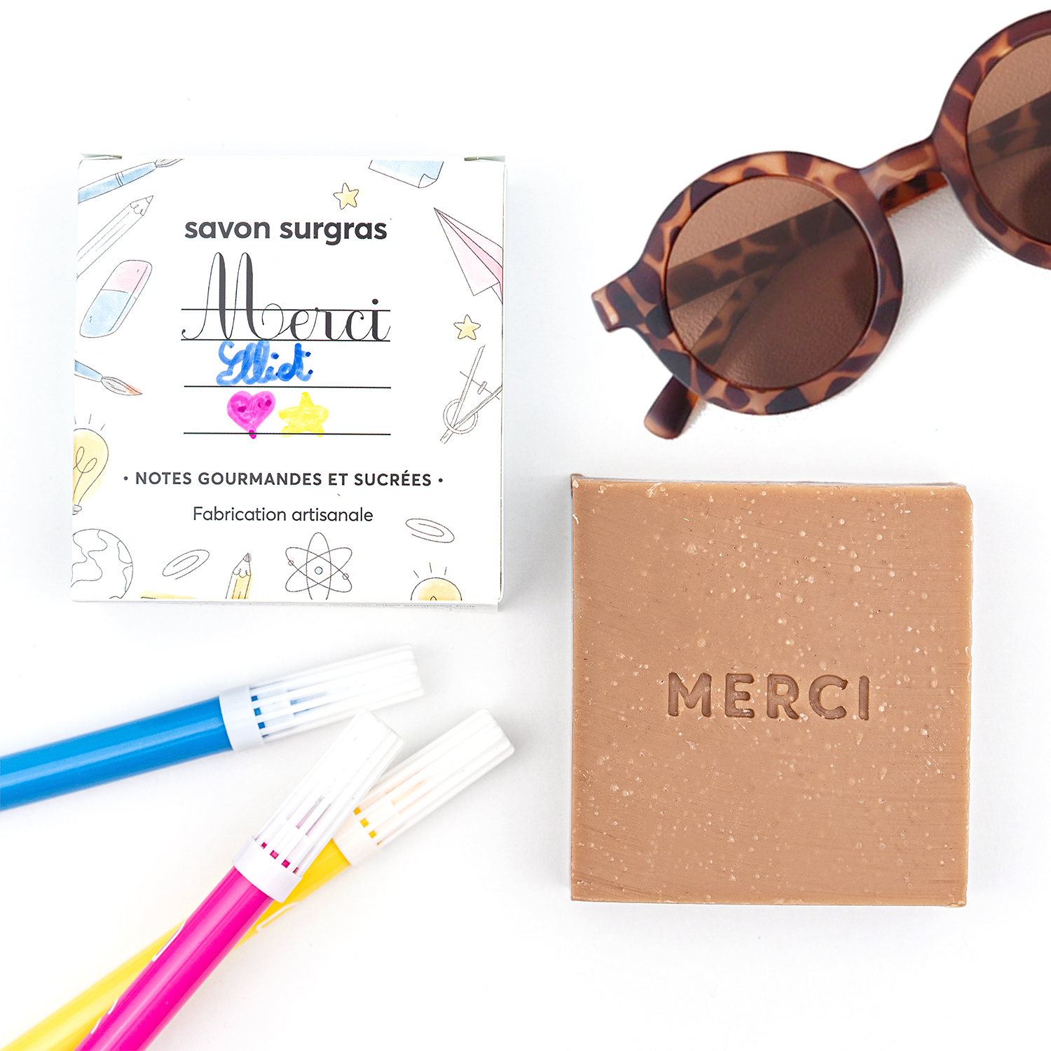 Édition personnalisable <span>Savon Merci Maîtresse, ATSEM...</span> saponifié à froid
